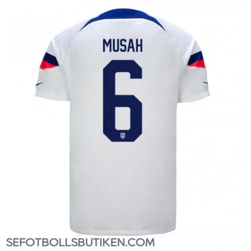 Förenta staterna Yunus Musah #6 Replika Hemma matchkläder VM 2022 Korta ärmar
